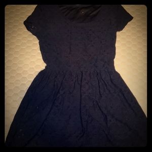 Navy Blue Junior's Laced Dress